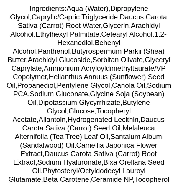 benton-lets-carrot-moisture-cream-ingredients