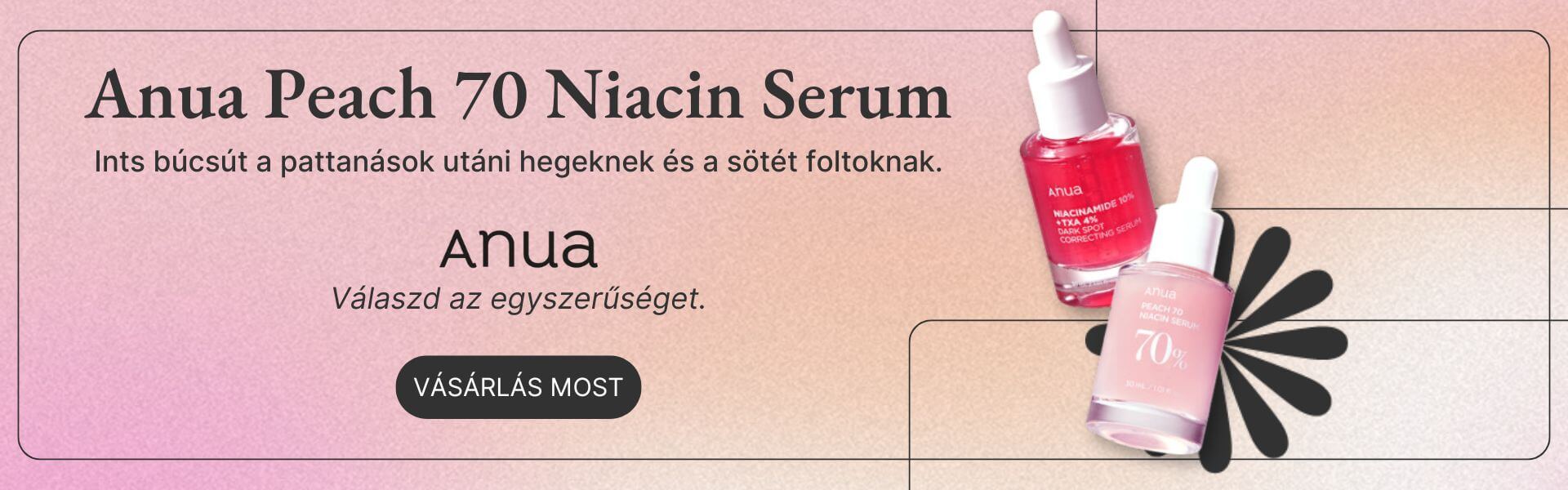 Anua Peach 70 Niacin Serum – bőrhibák és foltok halványítása