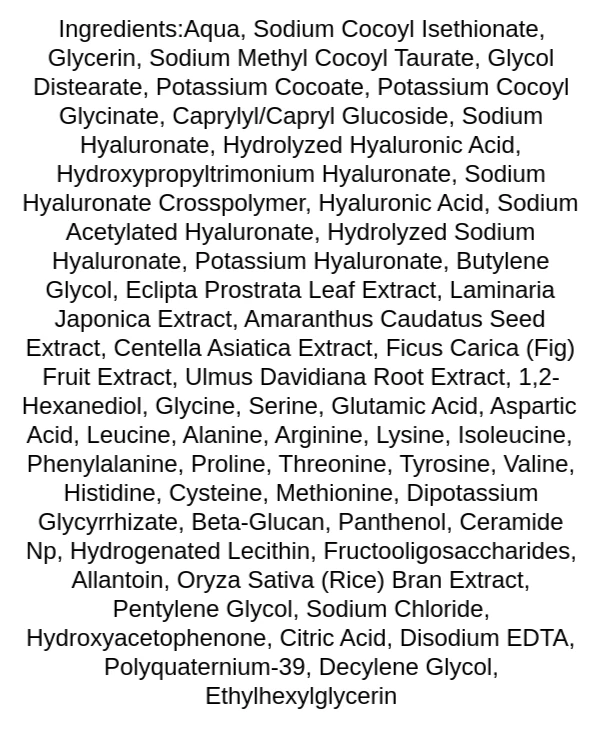 isntree-hyaluronic-acid-low-ph-cleansing-foam-ingredients