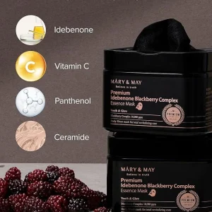 mary-and-may-premium-idebenone-blackberry-complex-essence-mask-20sheets-pic-4