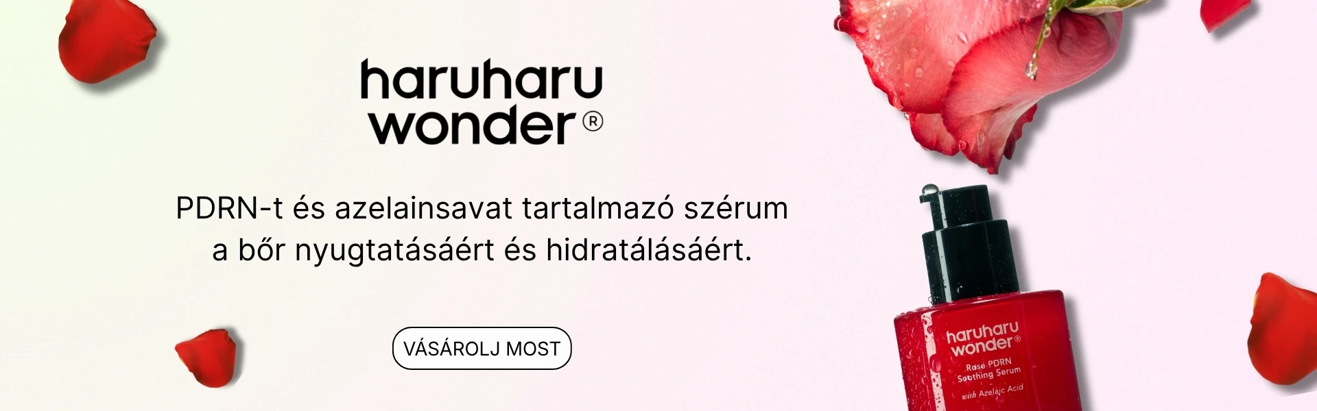 Haruharu Wonder Rose PDRN Soothing Serum azelainsavval a bőr nyugtatására és hidratálására