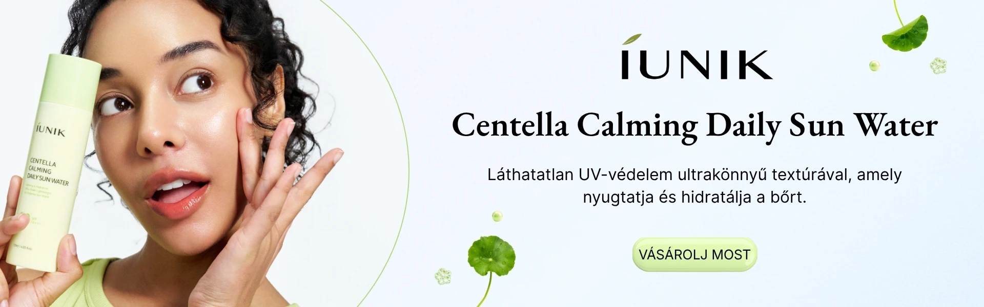 iUNIK Centella Calming Daily Sun Water – könnyű fényvédelem ázsiai gázlóval
