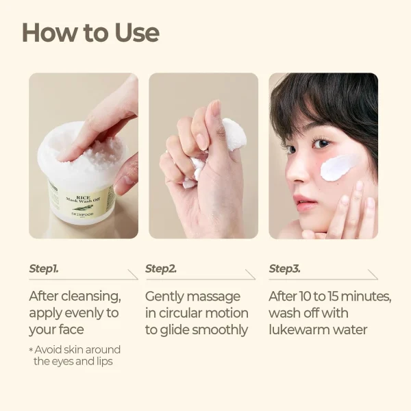 Skinfood - Rice Mask Wash Off 100g — kép 8